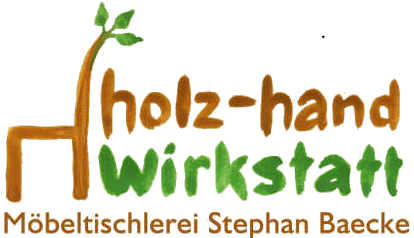 [Logo: holz-hand-Wirkstatt Möbeltischlerei Stephan Baecke]